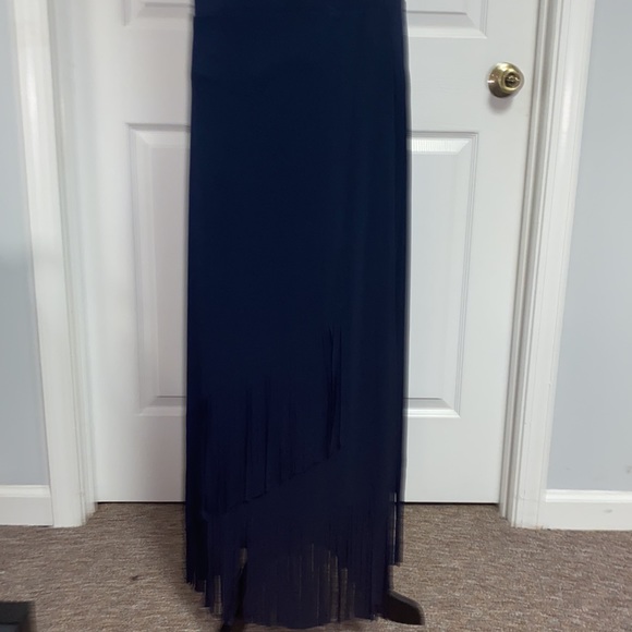 Chico's Dresses & Skirts - Chico blue fringe skirt. Size 1 medium.